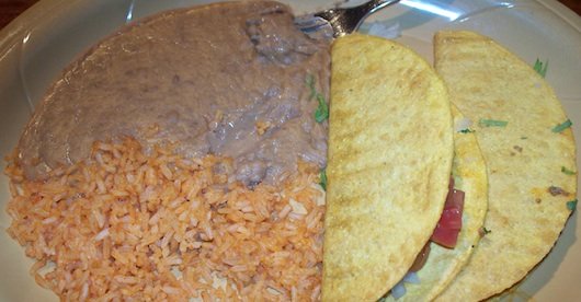 Two Tacos, Rice, and Beans at Mr Tequila in Naples Florida